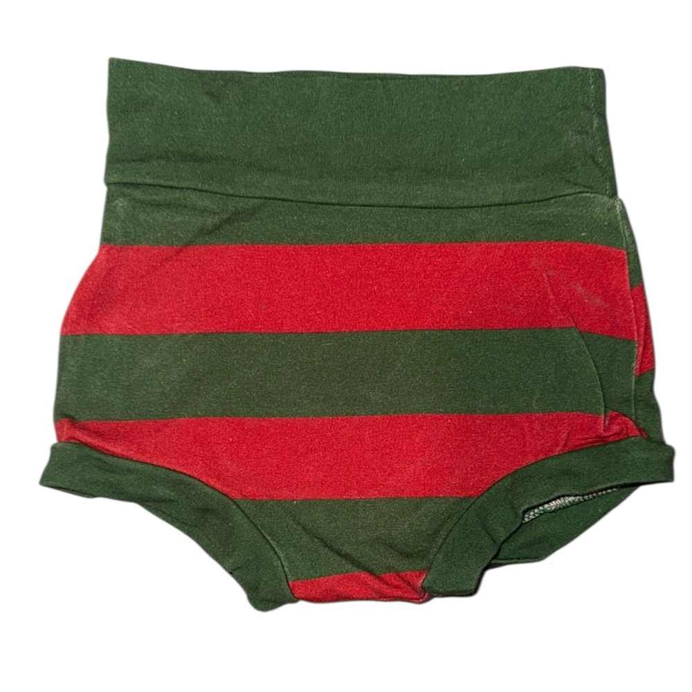 Freddy Kruger Halloween - Green and Red Striped Baby Shorts
